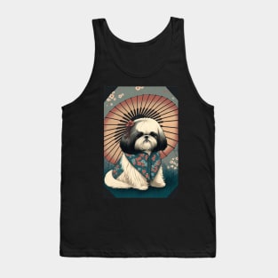 Super Cute Shih Tzu Portrait - Japanese style Tank Top